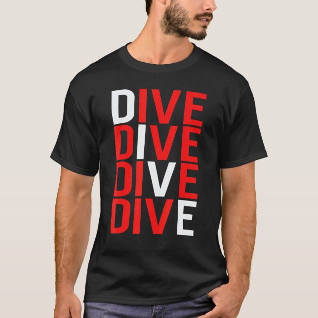 T-shirt Drapeau de plongeur incroyable vers le bas Plongée (Devant)
