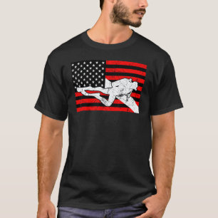 T-shirt Drapeau de plongeur vers le bas incroyable Vintage