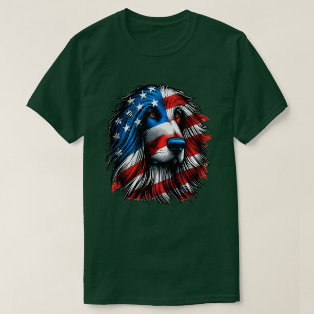 T-shirt DRAPEAU DE POIDS Afghan Usa Amoureux des chiens Fu (Design devant)