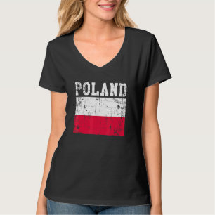 T-shirt Drapeau de Pologne Vintage rétro Racines polonaise