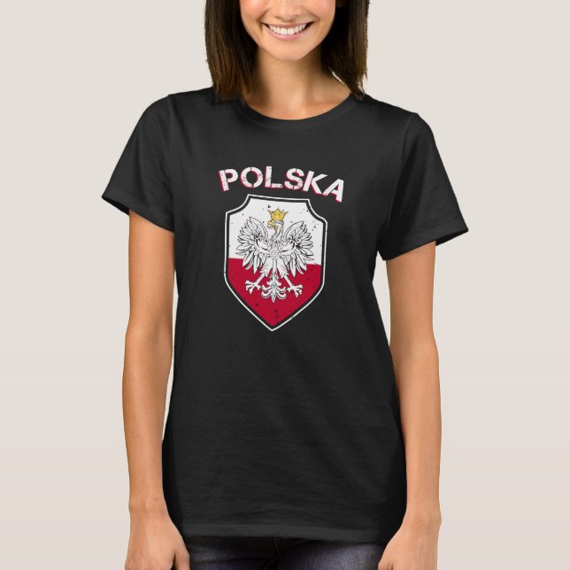 T-shirt Drapeau de polonais d'aigle de Polska (Devant)