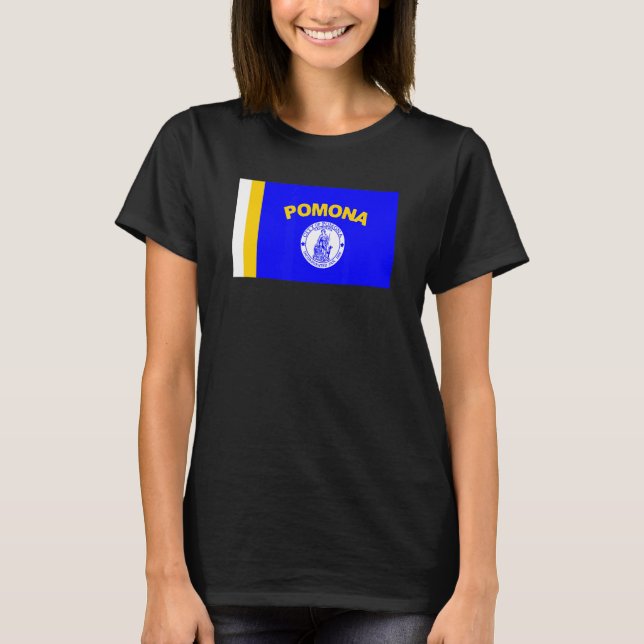 T-shirt Drapeau de Pomona Californie (Devant)