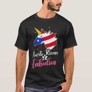 T-shirt Drapeau De Porto Rico De La Unicorne Portoricaine