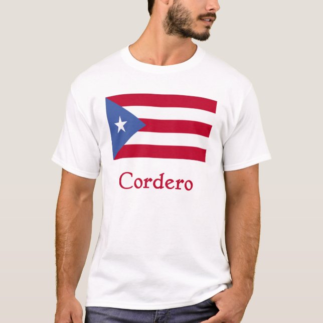 T-shirt Drapeau de Portoricain de Cordero (Devant)
