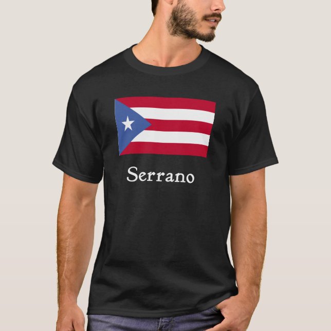 T-shirt Drapeau de Portoricain de Serrano (Devant)