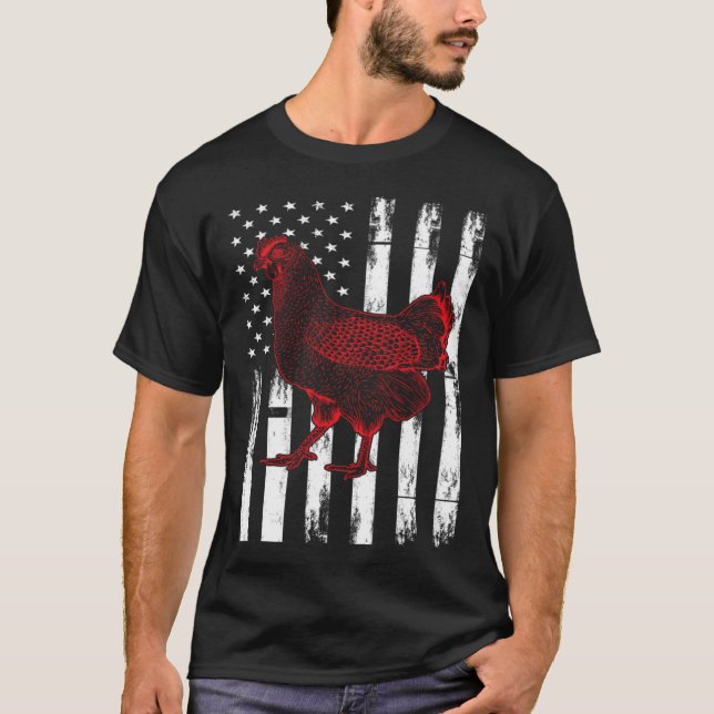 T-shirt Drapeau de poulet cool (Devant)