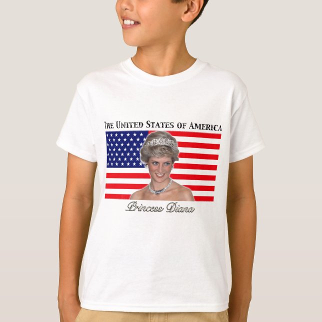 T-shirt Drapeau de princesse Diana Etats-Unis (Devant)