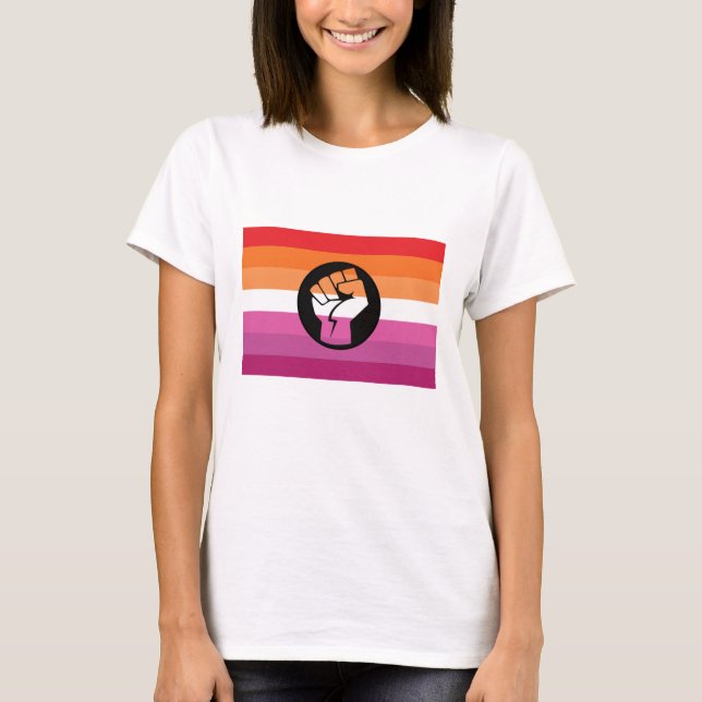 T-shirt Drapeau de protestation lesbienne (Devant)