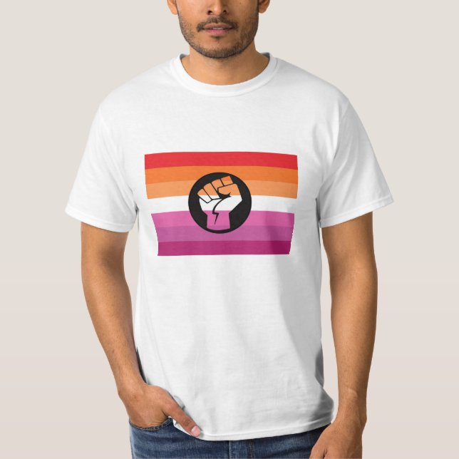 T-shirt Drapeau de protestation lesbienne (Devant)