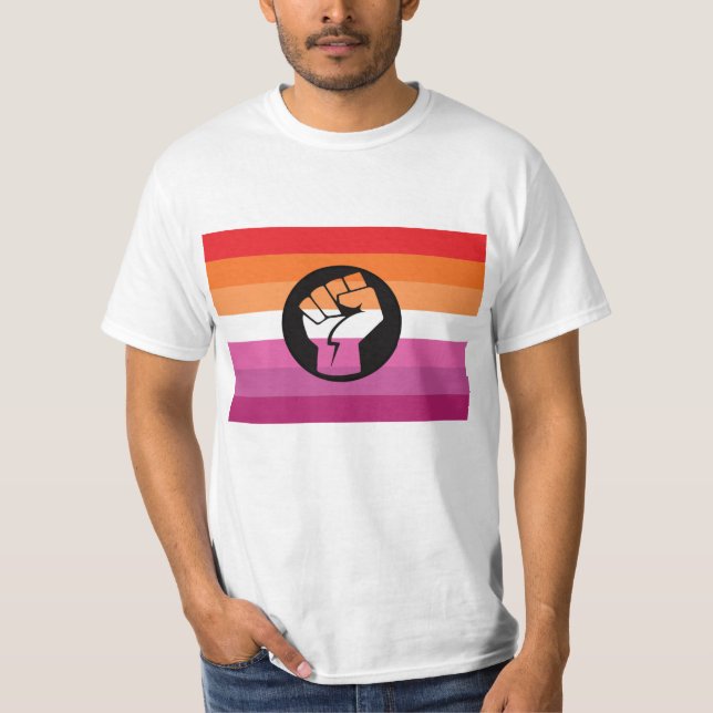T-shirt Drapeau de protestation lesbienne (Devant)