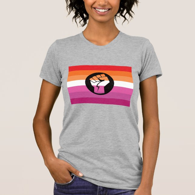 T-shirt Drapeau de protestation lesbienne (Devant)