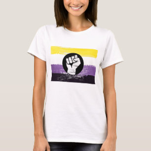 T-shirt Drapeau de protestation peint non binaire