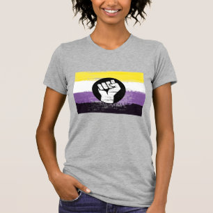 T-shirt Drapeau de protestation peint non binaire