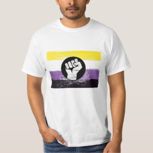 T-shirt Drapeau de protestation peint non binaire