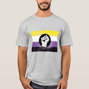 T-shirt Drapeau de protestation peint non binaire