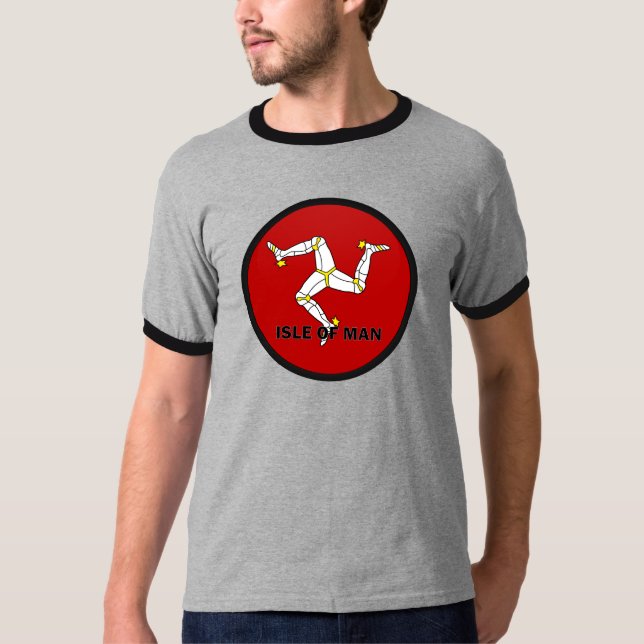 T-shirt Drapeau de qualité de rondeau d'île de Man (Devant)