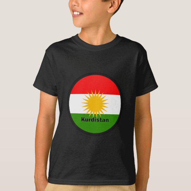T-shirt Drapeau de qualité de rondeau du Kurdistan (Devant)
