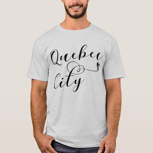 T-shirt Drapeau De Québec En Coeur (Devant)