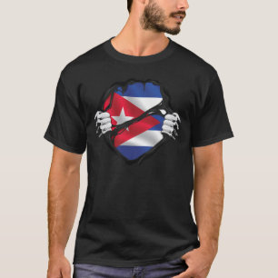 T-shirt Drapeau de racines pures cubaines noir