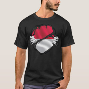 T-shirt Drapeau de racines pures d'Indonésie noir