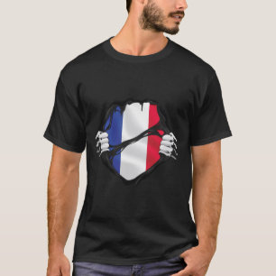 T-shirt Drapeau de racines pures France noir