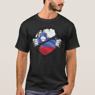 T-shirt Drapeau de racines pures Slovénie noir