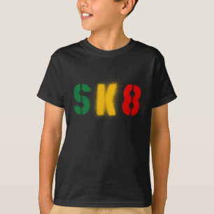 T-shirt drapeau de rasta de l'estencil sk8
