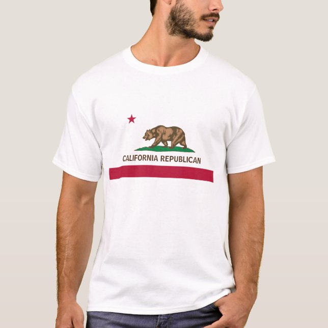 T-shirt Drapeau de républicain de la Californie (Devant)