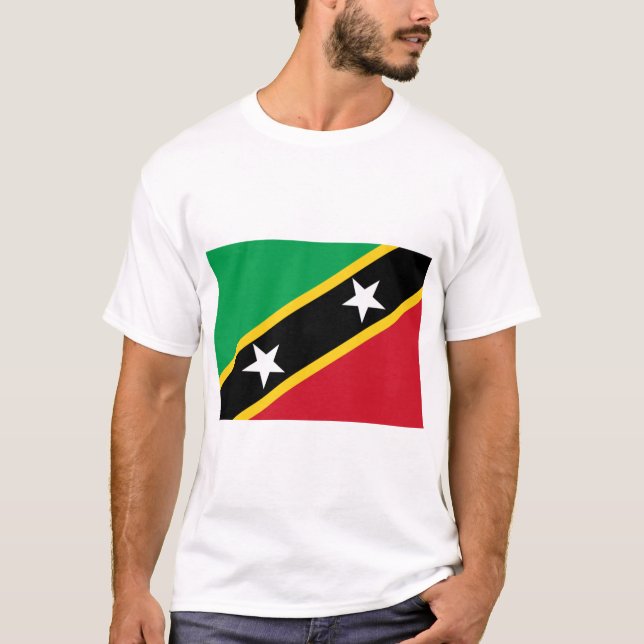 T-shirt Drapeau de Saint-Kitts-et-Nevis (Caraïbes) (Devant)