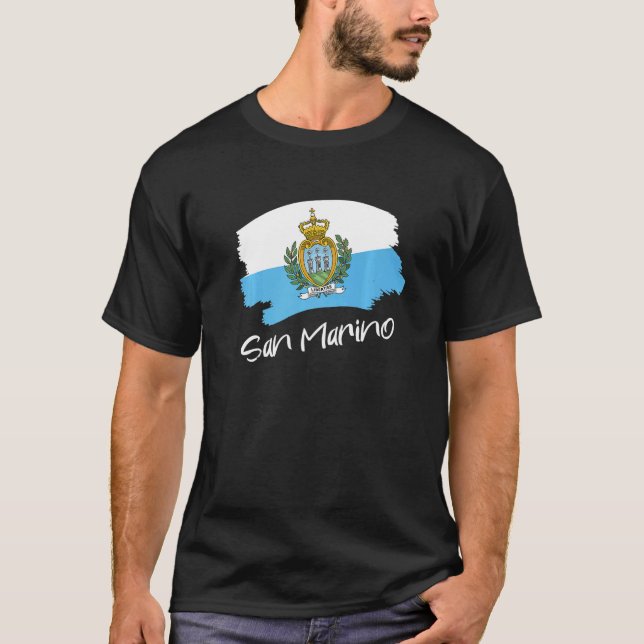 T-shirt Drapeau De Saint-Marin 1 (Devant)