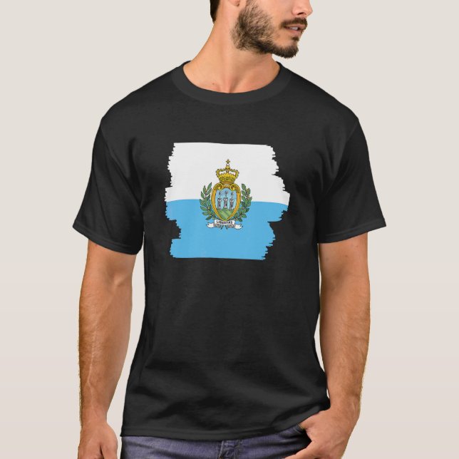 T-shirt Drapeau de Saint-Marin 3 (Devant)