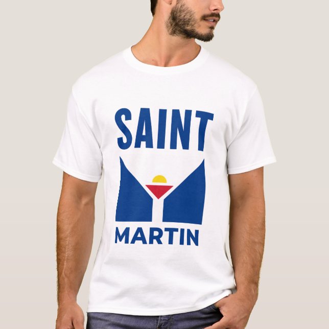 T-shirt Drapeau de Saint-Martin (Devant)