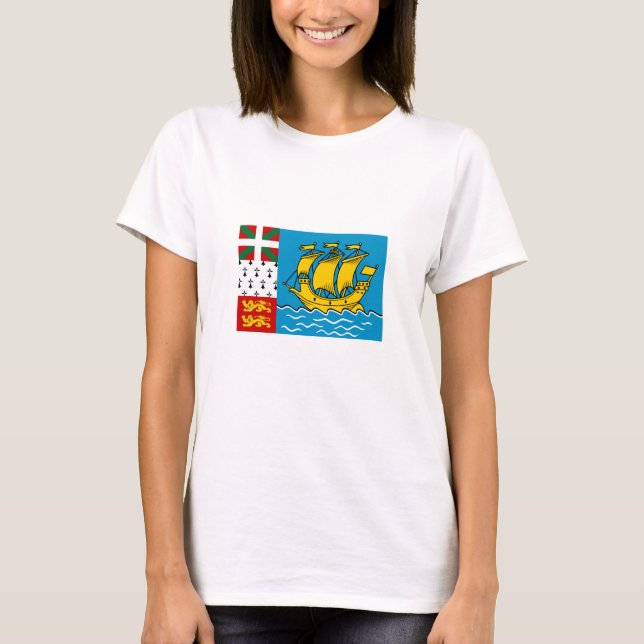 T-shirt Drapeau de Saint-Pierre-et-Miquelon (Devant)