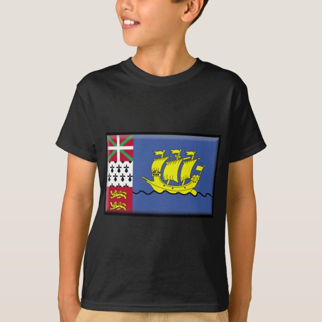 T-shirt Drapeau de Saint-Pierre-et-Miquelon (Devant)
