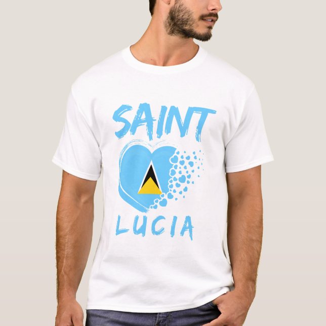 T-shirt Drapeau de Sainte-Lucie (Devant)