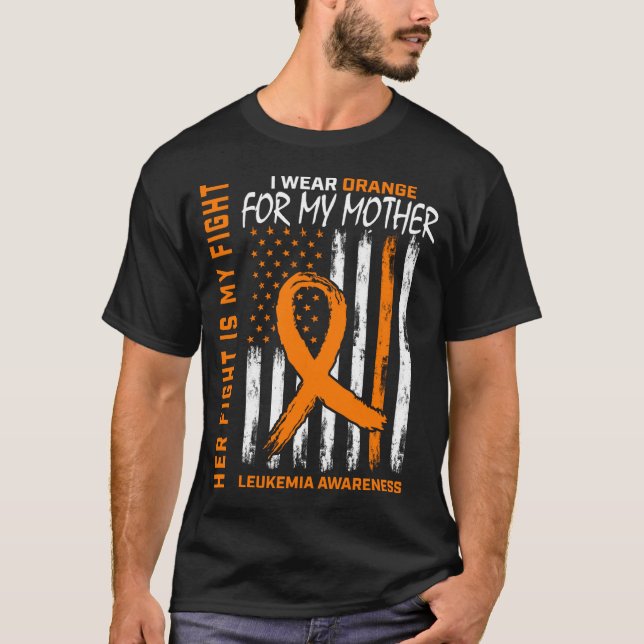 T-shirt Drapeau de sensibilisation à la leucémie maman mèr (Devant)