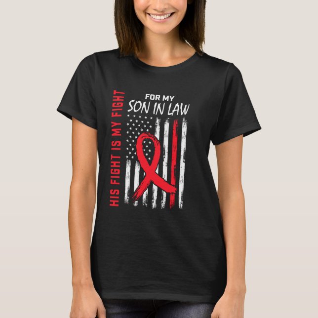 T-shirt Drapeau de sensibilisation à la maladie cardiaque  (Devant)
