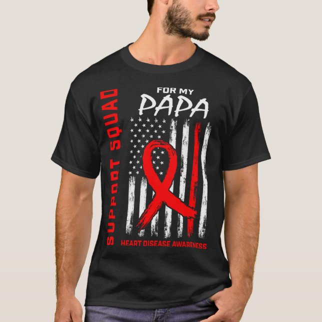 T-shirt Drapeau de sensibilisation à la maladie cardiaque  (Devant)