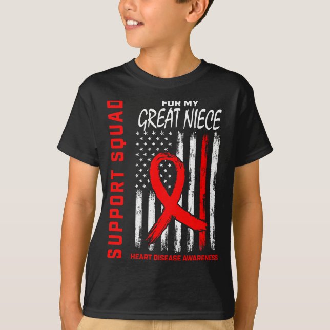 T-shirt Drapeau de sensibilisation à la maladie cardiaque  (Devant)