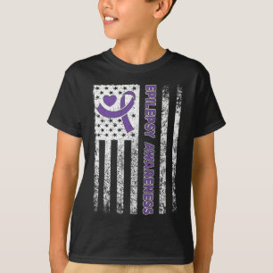 T-shirt Drapeau de sensibilisation à l'épilepsie violette 