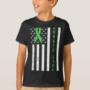 T-shirt Drapeau de sensibilisation au don d'organes Ruban