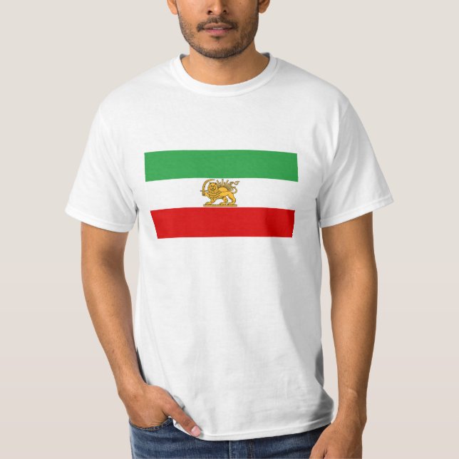 T-shirt Drapeau de Shah de 1964-1980) شیروخورشید de l'Iran (Devant)