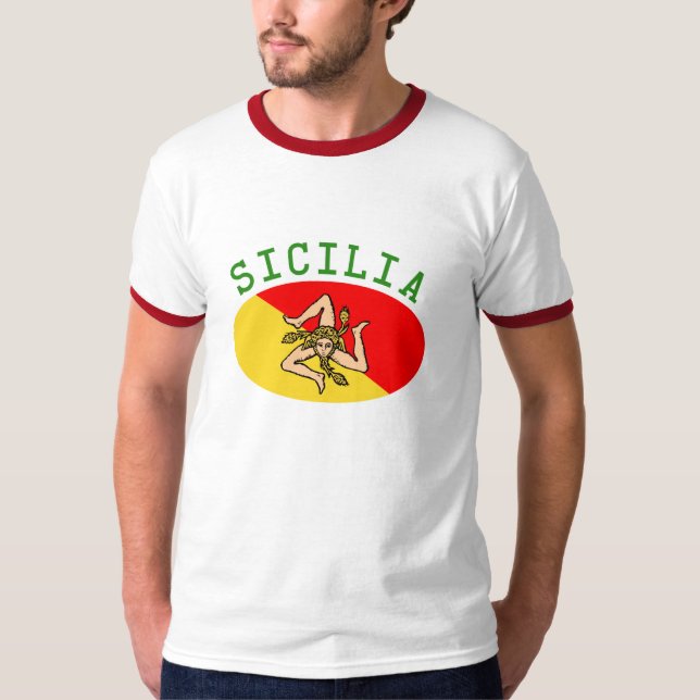 T-Shirt Drapeau de Sicile (Devant)
