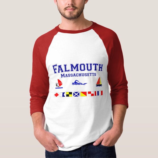 T-shirt Drapeau de signal de Falmouth mA (Devant)