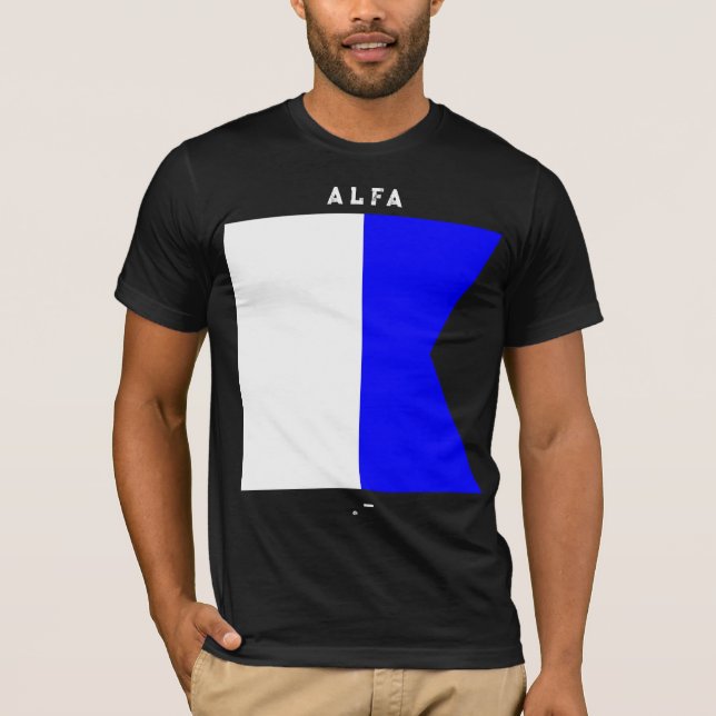 T-shirt Drapeau de signalisation Alfa Code Morse Conceptio (Devant)