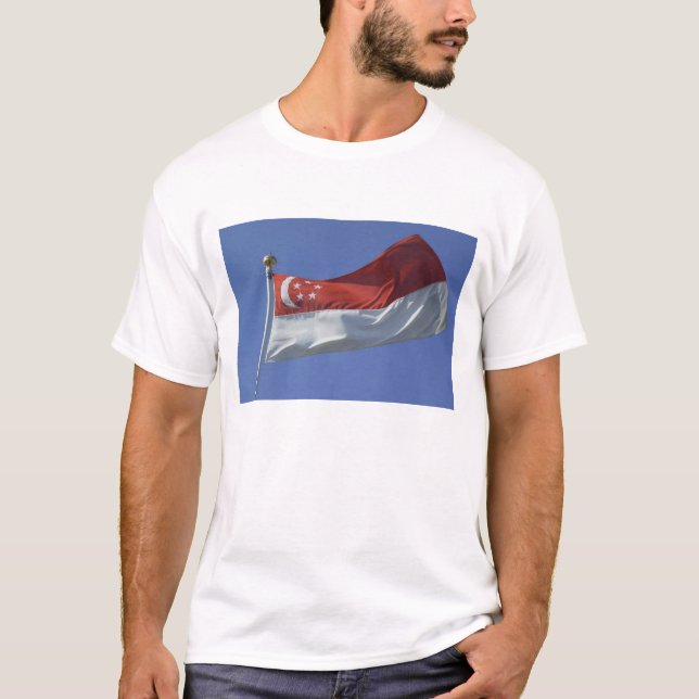 T-shirt Drapeau de Singapour (Devant)