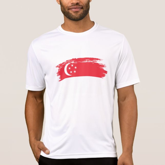 T-shirt Drapeau de Singapour (Devant)