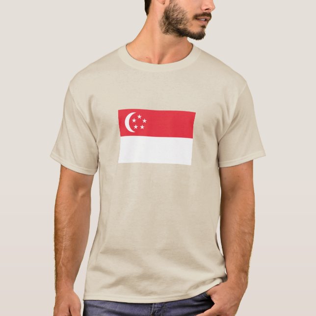 T-shirt Drapeau de Singapour (Devant)
