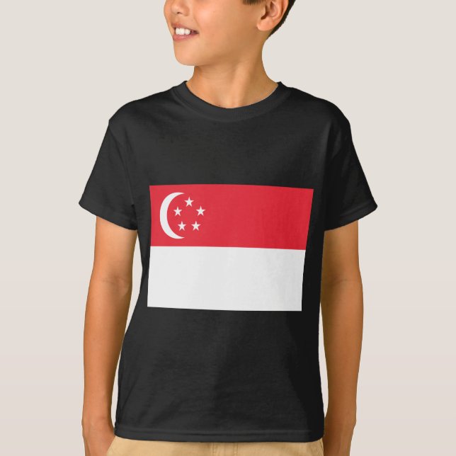 T-shirt Drapeau de Singapour (Devant)