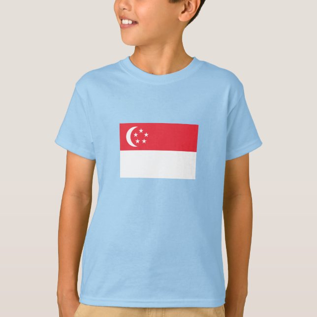 T-shirt Drapeau de Singapour (Devant)